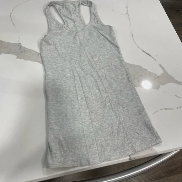 Womens Grey Racer Back Tank - Picture 1 of 4